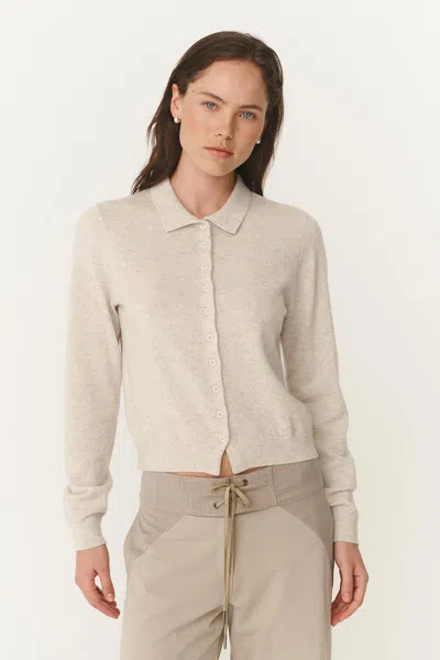 Rowie The Label Celia Merino Knit Cardigan In Neutral