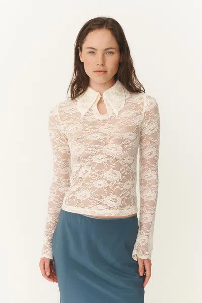 Rowie The Label Charlotte Rose Lace Top In Neutral