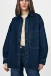 Rowie The Label Clancy Oversized Jacket In Blue