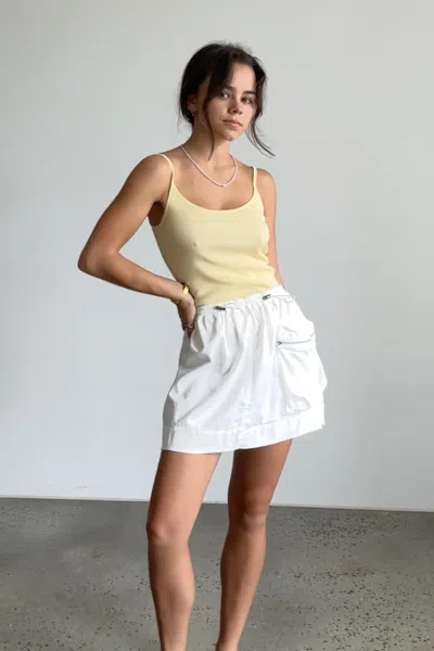 Rowie The Label Drew Cargo Mini Skirt In White