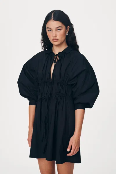 Rowie The Label Eden Organic Mini Dress In Blue