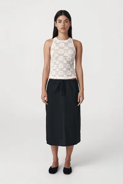 Rowie The Label Emmy Organic Midi Skirt In Neutral