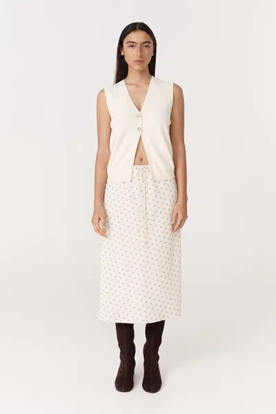 Rowie The Label Frannie Silk Midi Skirt In Multi