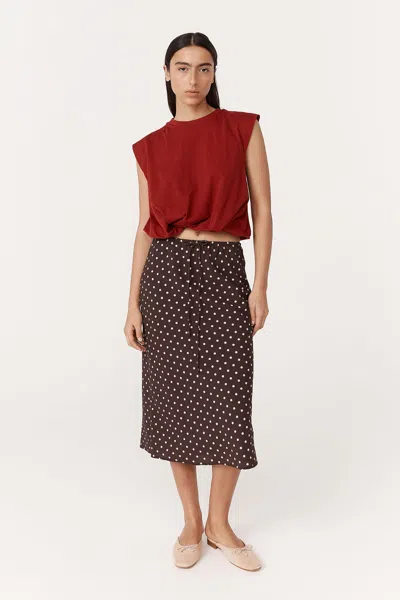 Rowie The Label Frannie Silk Midi Skirt In Multi