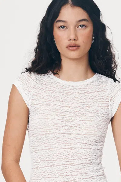 Rowie The Label Galo Lace Tee In Brown