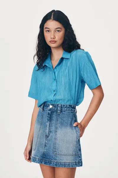 Rowie The Label Georgia Denim Mini Skirt In Blue