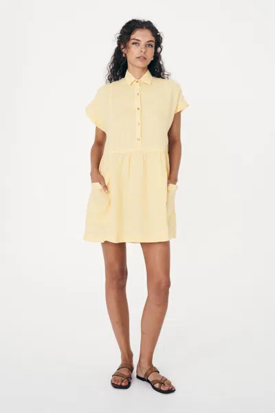 Rowie The Label Gina Linen Mini Dress In Neutral