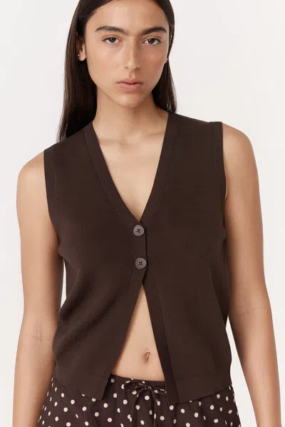 Rowie The Label Goldie Knit Vest In Brown