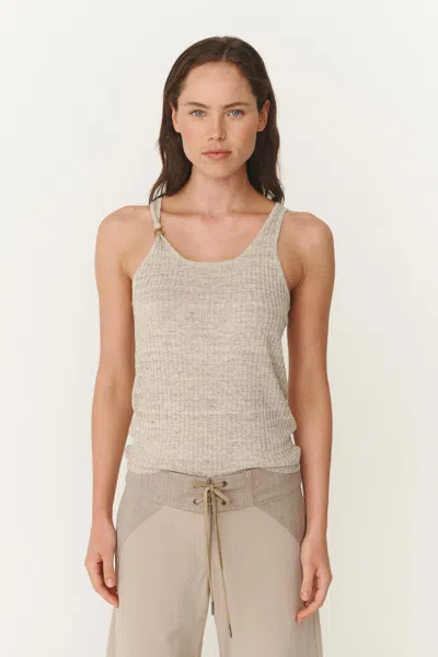 Rowie The Label Haven Bead Linen Tank In Neutral
