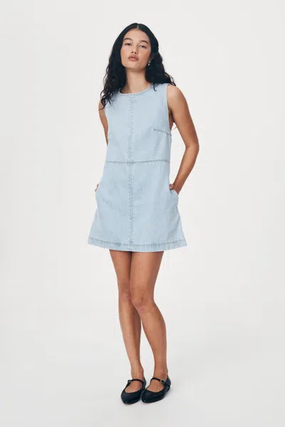 Rowie The Label Jean Denim Mini Dress In Blue