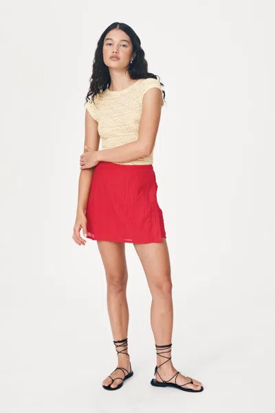 Rowie The Label Jole Silk Mini Wrap Skirt In Red