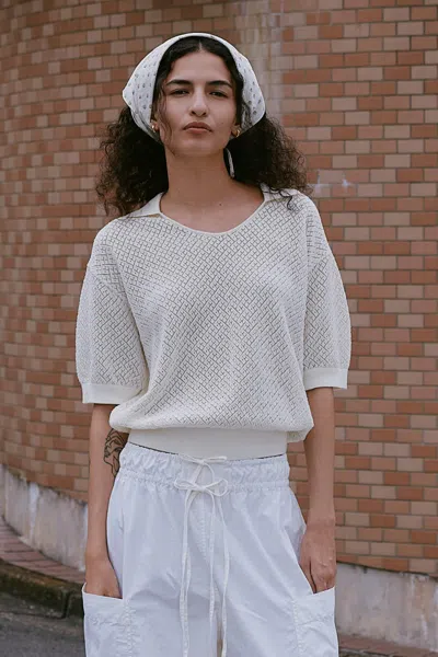 Rowie The Label Loretta Pointelle Knit Top In Multi