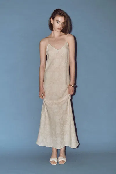 Rowie The Label Mabel Slip Maxi Dress In Neutral