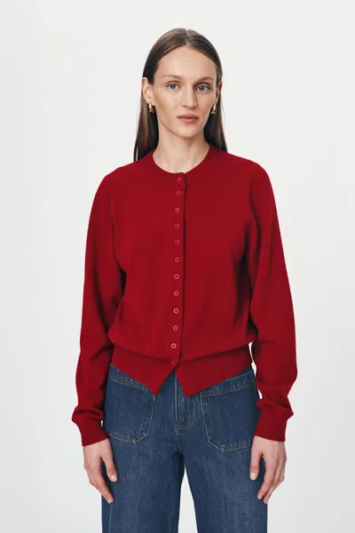 Rowie The Label Maeve Merino Knit Cardigan In Red