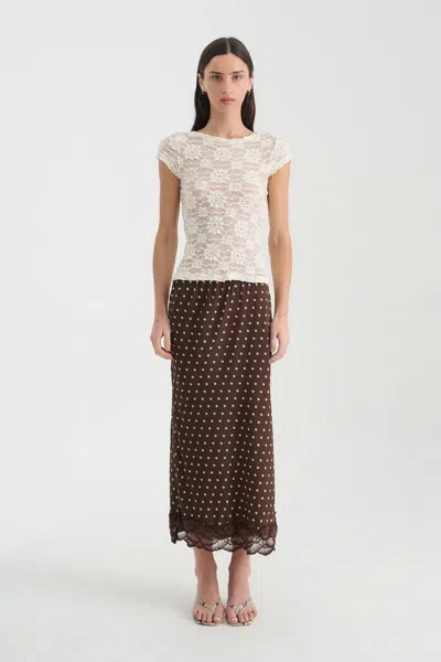Rowie The Label Marina Silk Midi Skirt