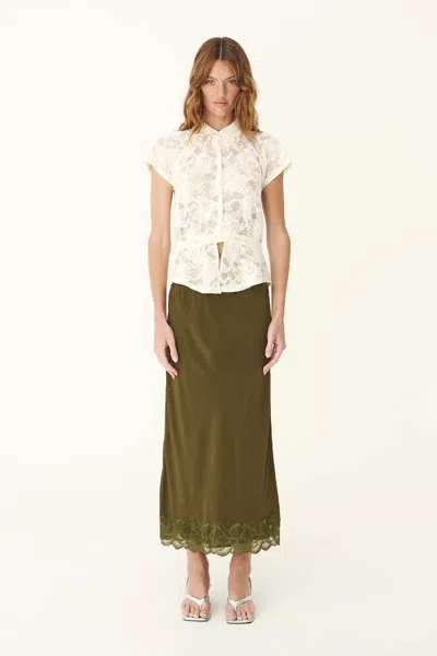 Rowie The Label Marina Silk Midi Skirt