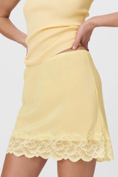 Rowie The Label Marina Silk Mini Skirt In Yellow