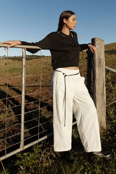 Rowie The Label Maryanne Barrel Leg Pants In White