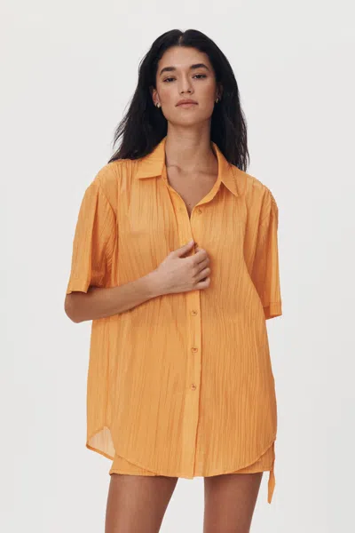 Rowie The Label Mason Silk Shirt In Yellow