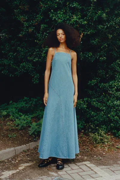 Rowie The Label Nialley Organic Maxi Dress In Blue