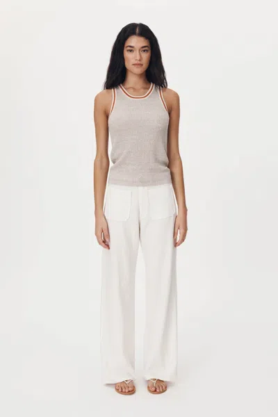 Rowie The Label Paige Linen Pants In Neutral