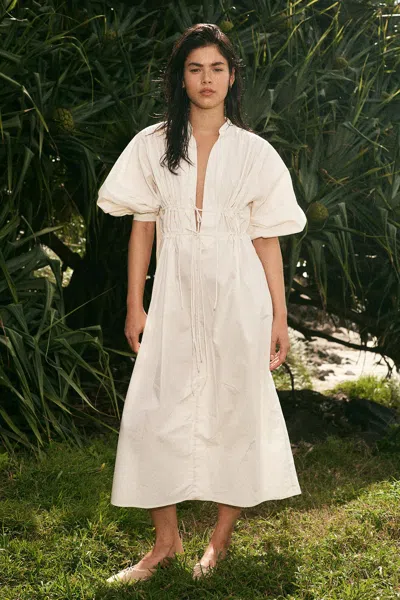 Rowie The Label Piper Organic Midi Dress In Neutral