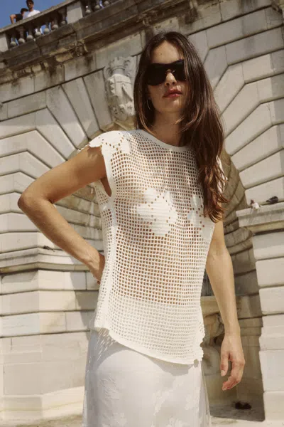 Rowie The Label Pollyanna Floral Crochet Top