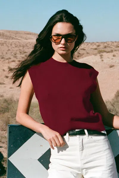 Rowie The Label Quinn Merino Knit Vest In Animal Print