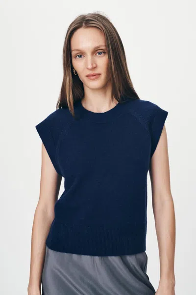 Rowie The Label Quinn Merino Knit Vest In Blue