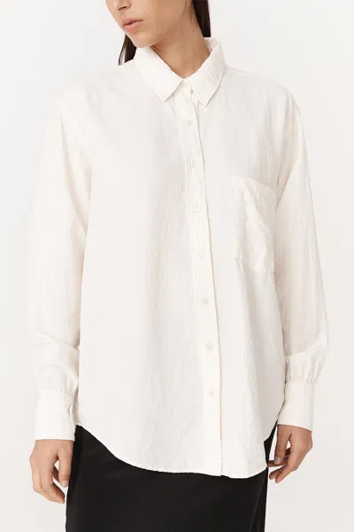 Rowie The Label Ramona Silk Long Sleeve Shirt In White