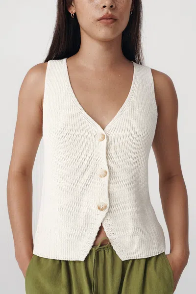 Rowie The Label Rio Knit Vest In White