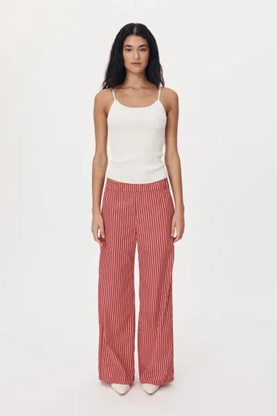 Rowie The Label Rocco Stripe Pants In Red