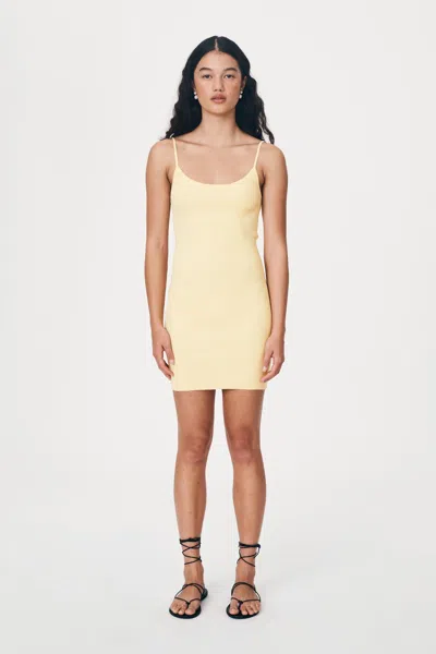 Rowie The Label Ruby Rib Knit Mini Dress In Yellow