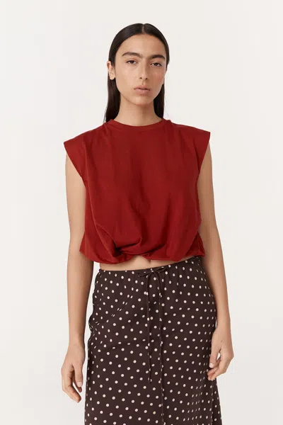 Rowie The Label Sampson Organic Tee In Burgundy
