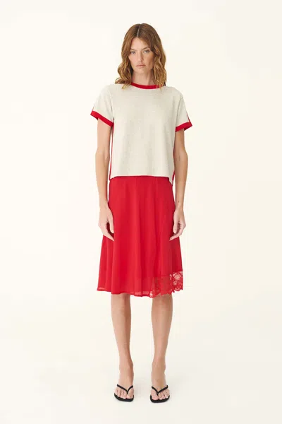 Rowie The Label Tessa Silk Midi Skirt