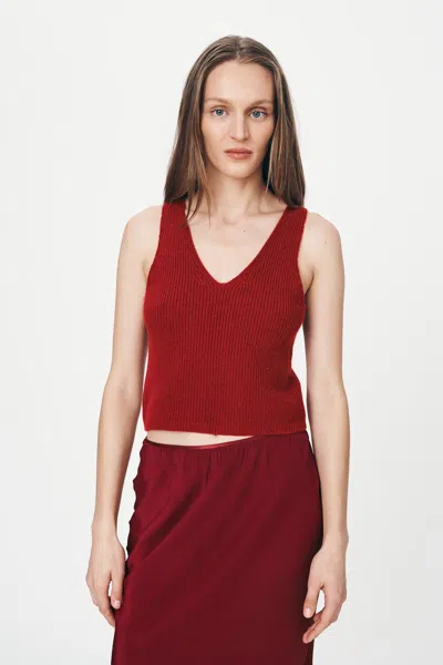 Rowie The Label Vivian Merino Knit Tank In Red