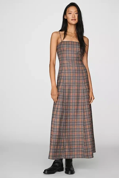 Rowing Blazers 100% Cotton Midi Dress In Brown