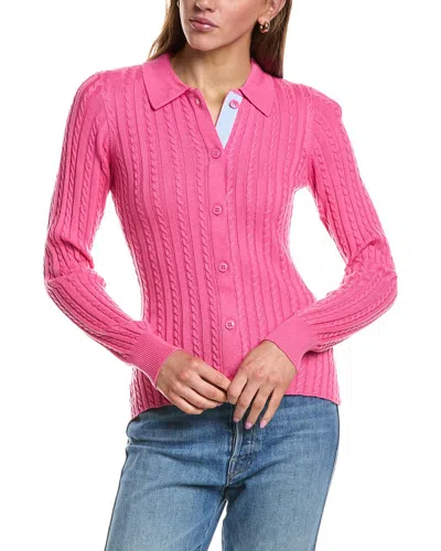 Rowing Blazers Cable Knit Collared Wool-blend Cardigan In Multi