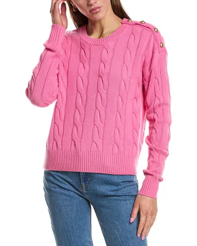 Rowing Blazers Cable Knit Wool & Cashmere-blend Sweater In Pink