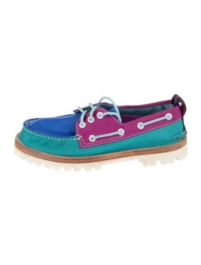 Pre-owned Rowing Blazers Canvas Colorblock Pattern Sneakers In Blue
