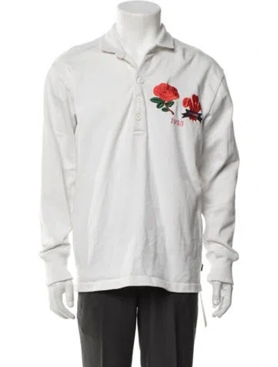 Pre-owned Rowing Blazers Collar Long Sleeve Polo Shirt In White
