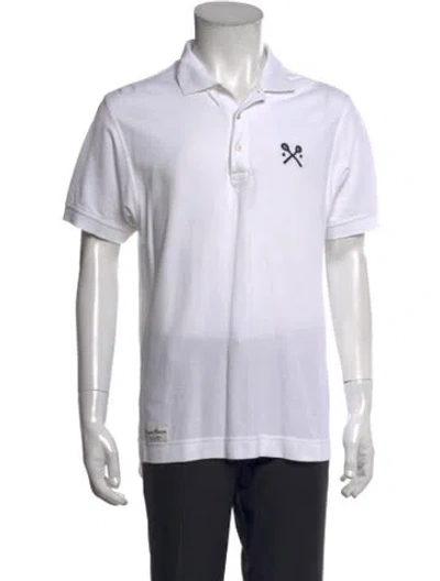 Pre-owned Rowing Blazers Collar Short Sleeve Polo Shirt In White