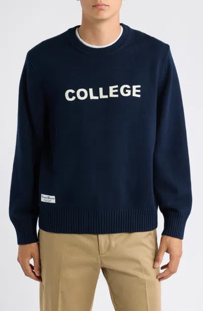 Rowing Blazers College Cotton Crewneck Sweater In Blue