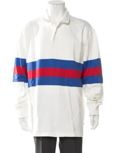 Pre-owned Rowing Blazers Colorblock Pattern Collar Polo Sweater In White