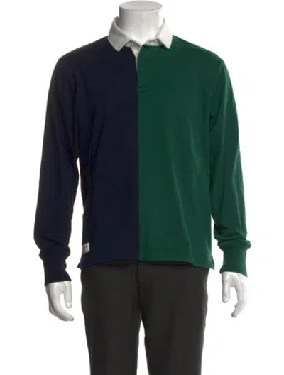 Pre-owned Rowing Blazers Colorblock Pattern Long Sleeve Shirt In Green