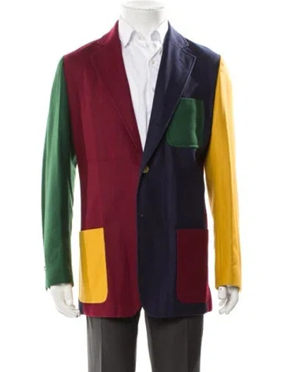 Pre-owned Rowing Blazers Colorblock Pattern Sport Coat In Burgundy