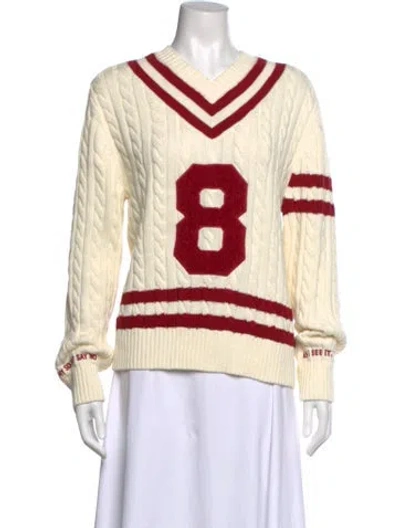 Pre-owned Rowing Blazers Colorblock Pattern V-neck Sweater In Neutral