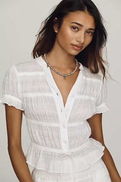 Rowing Blazers Cotton Peplum Top In White