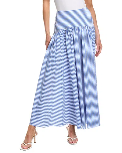 Rowing Blazers Cotton Poplin Pinstripe Skirt In Blue