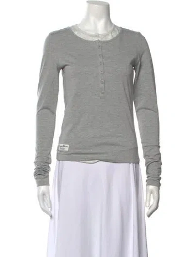 Pre-owned Rowing Blazers Crew Neck Long Sleeve Top W/ Tags In Grey